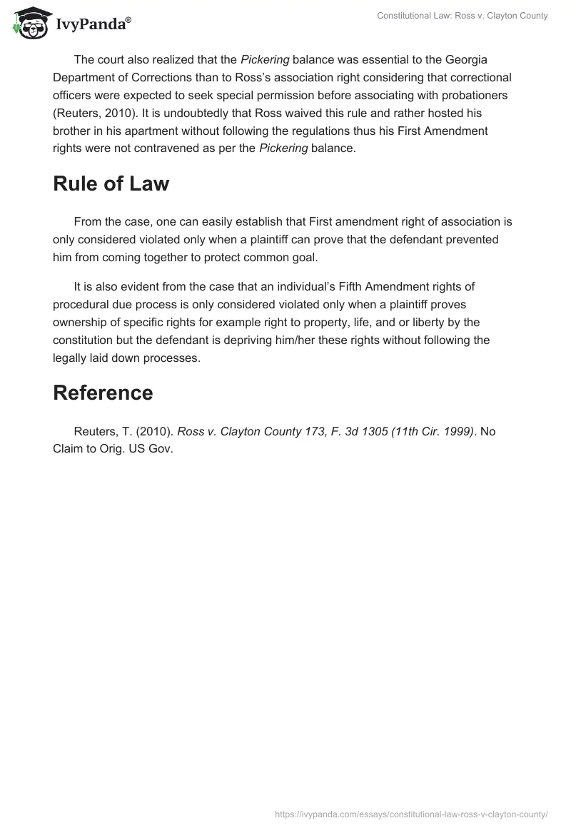 Constitutional Law: Ross v. Clayton County. Page 3
