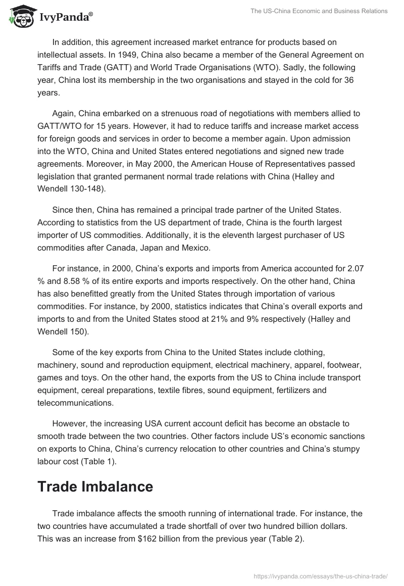 The US-China Economic and Business Relations. Page 3