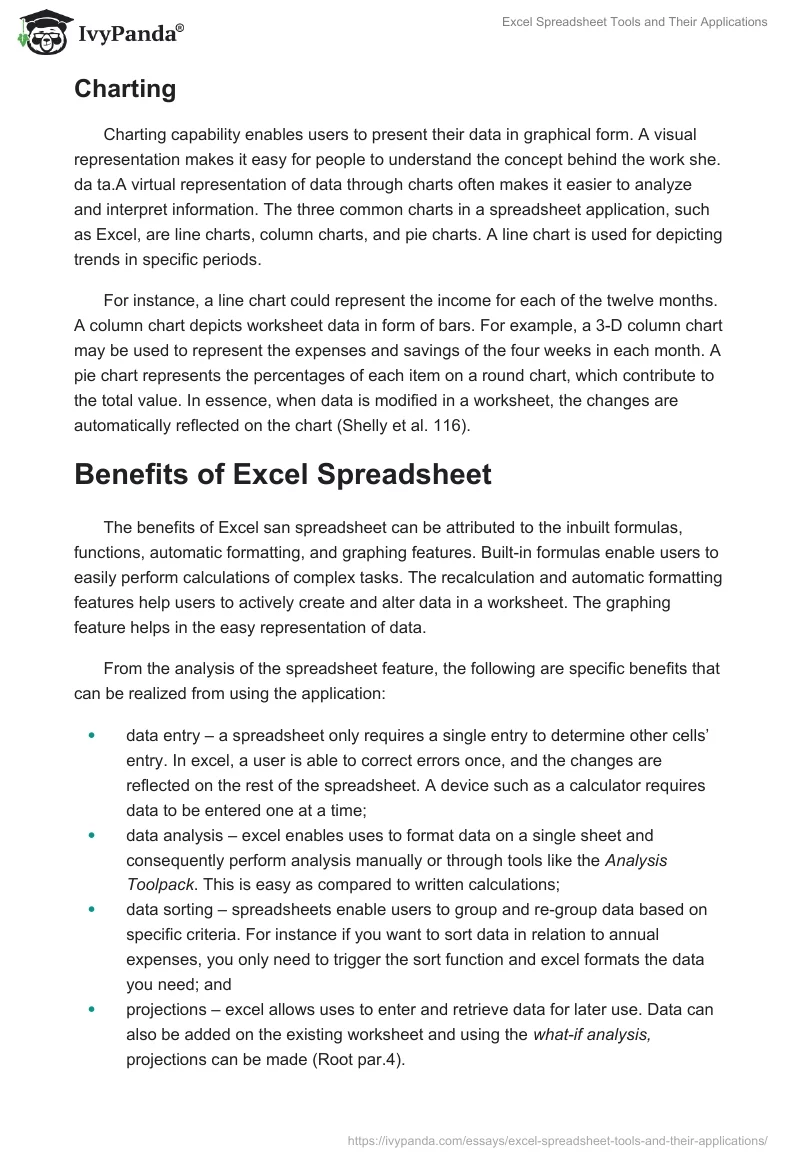 Excel Spreadsheet Tools and Their Applications. Page 3
