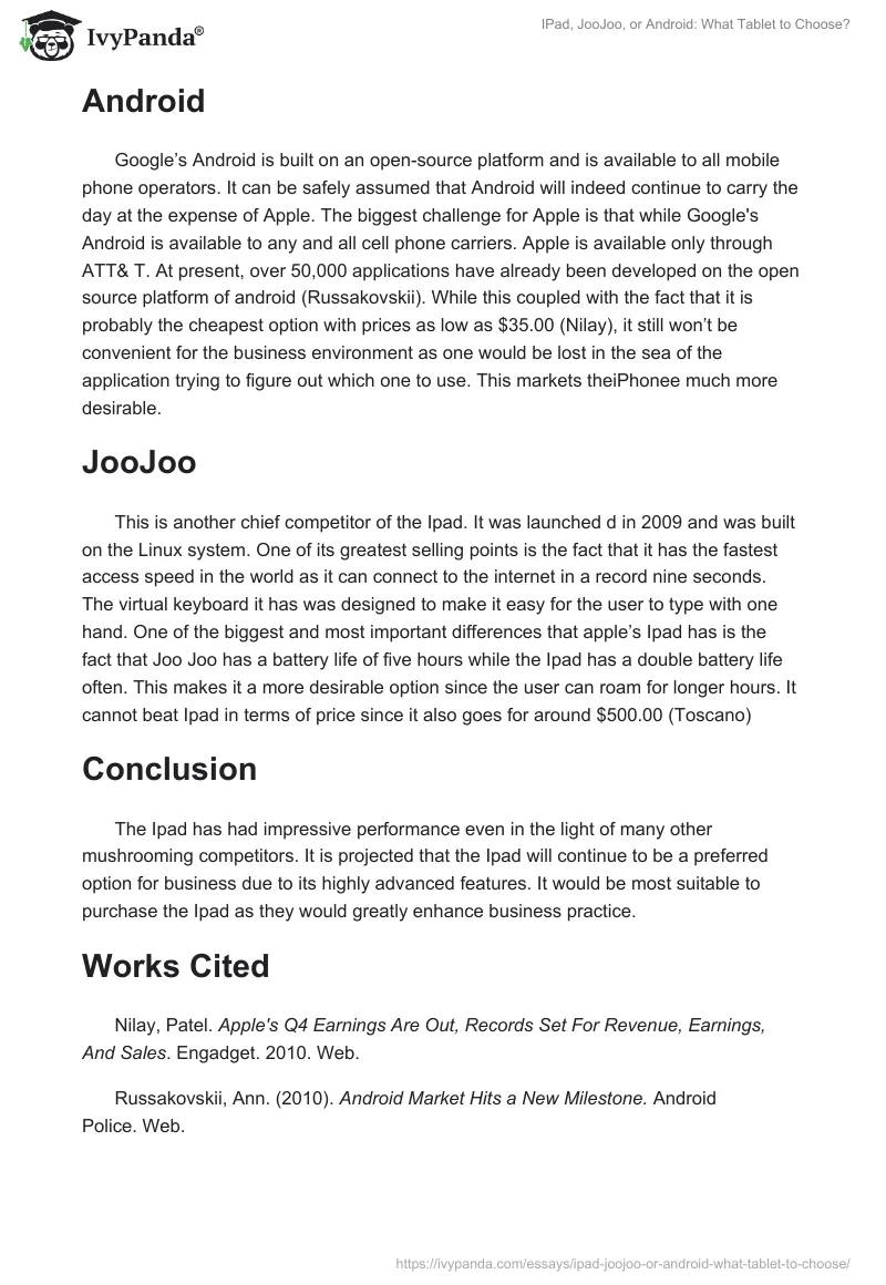 IPad, JooJoo, or Android: What Tablet to Choose?. Page 2