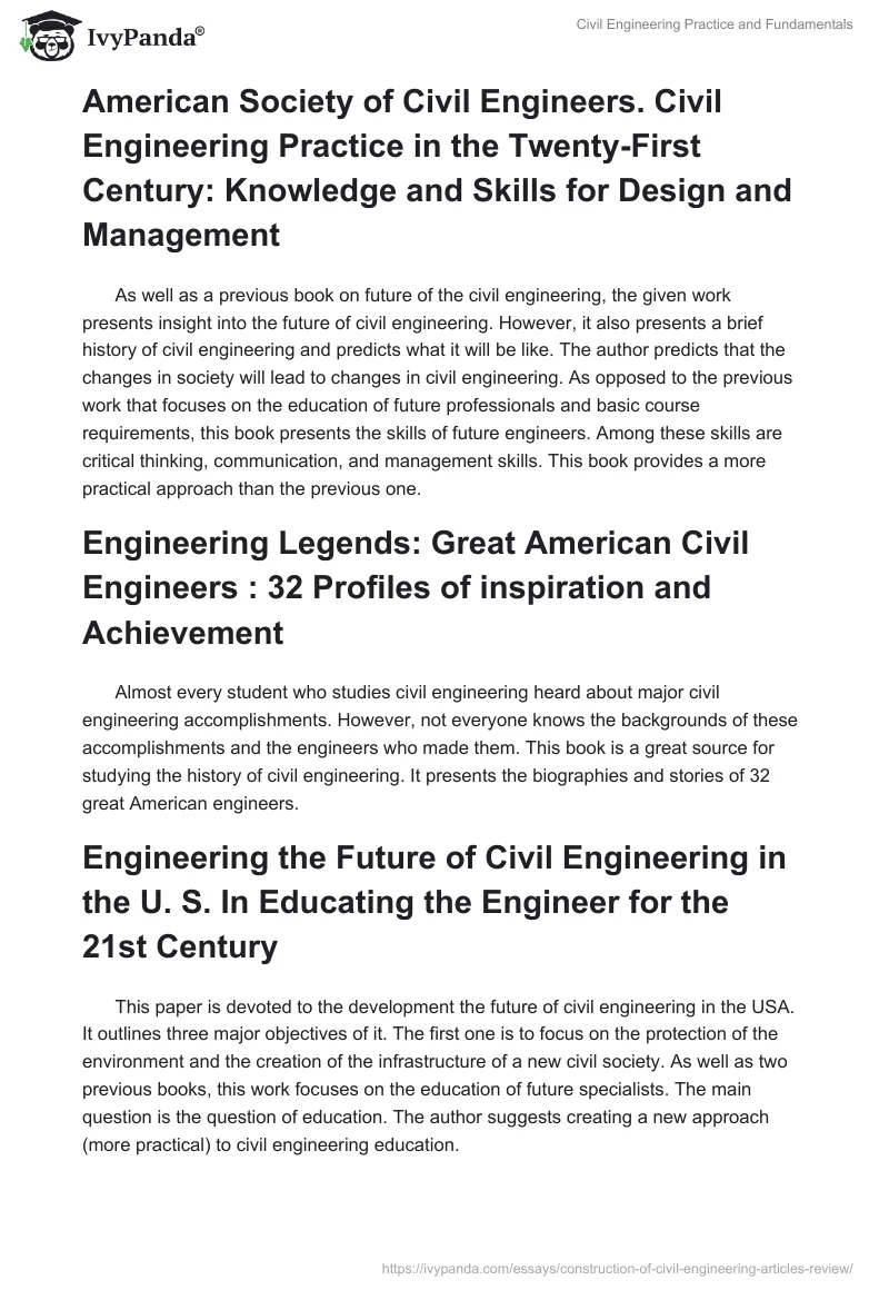 Civil Engineering Practice and Fundamentals. Page 2