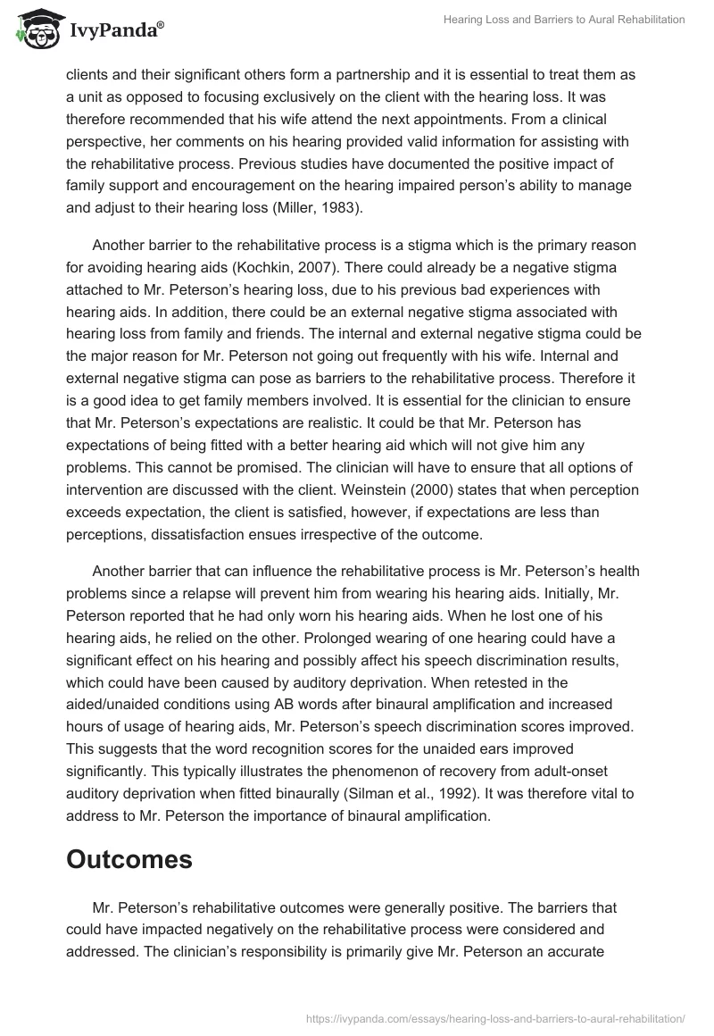 Hearing Loss and Barriers to Aural Rehabilitation. Page 2