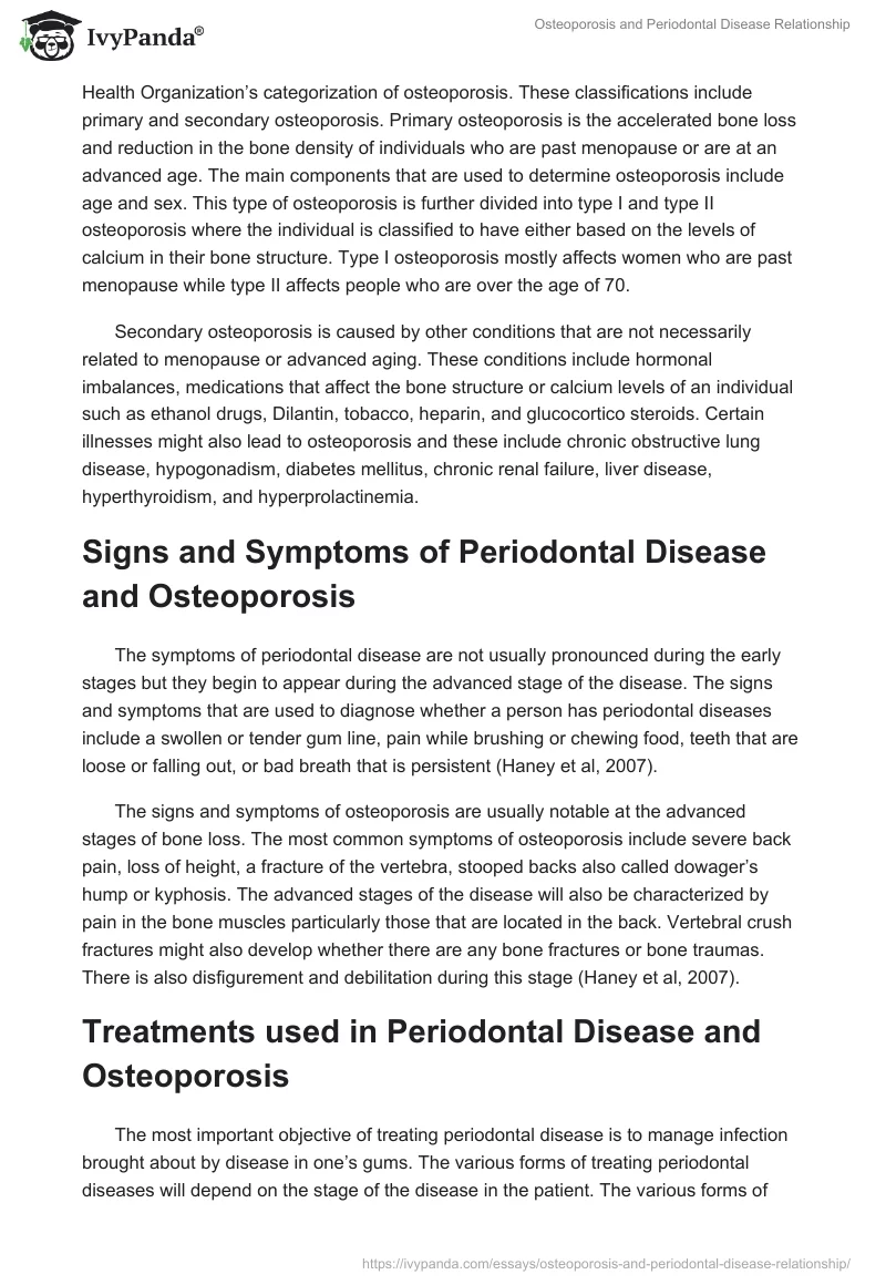 Osteoporosis and Periodontal Disease Relationship. Page 2
