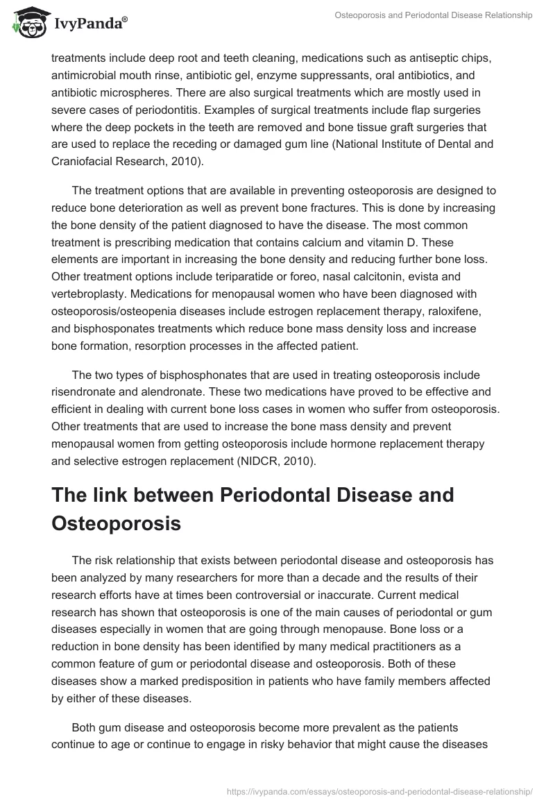 Osteoporosis and Periodontal Disease Relationship. Page 3
