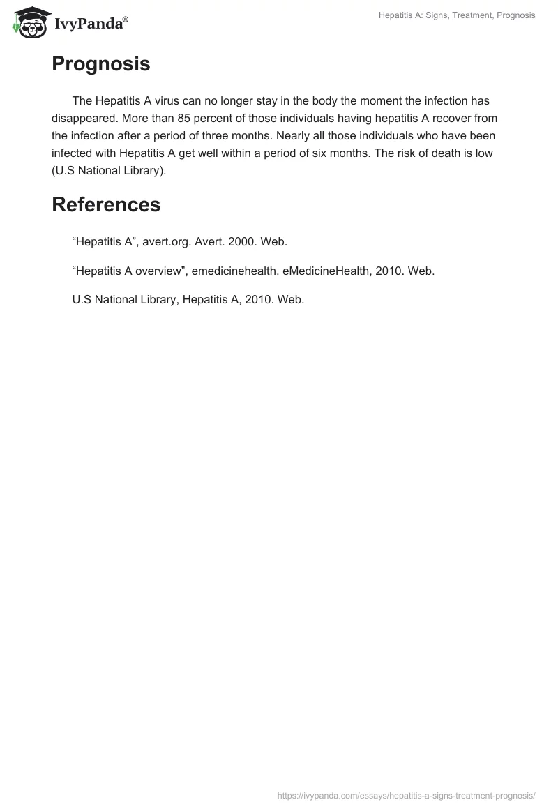 Hepatitis A: Signs, Treatment, Prognosis. Page 3