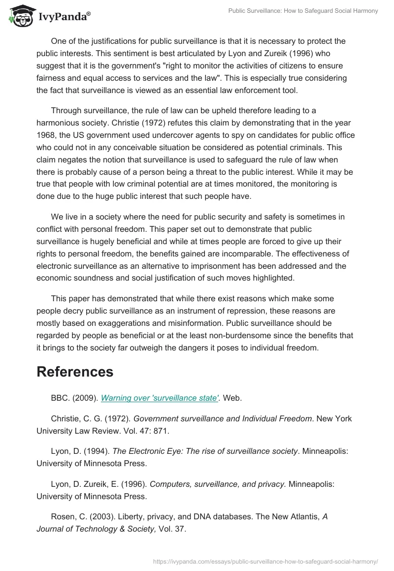 Public Surveillance: How to Safeguard Social Harmony. Page 3