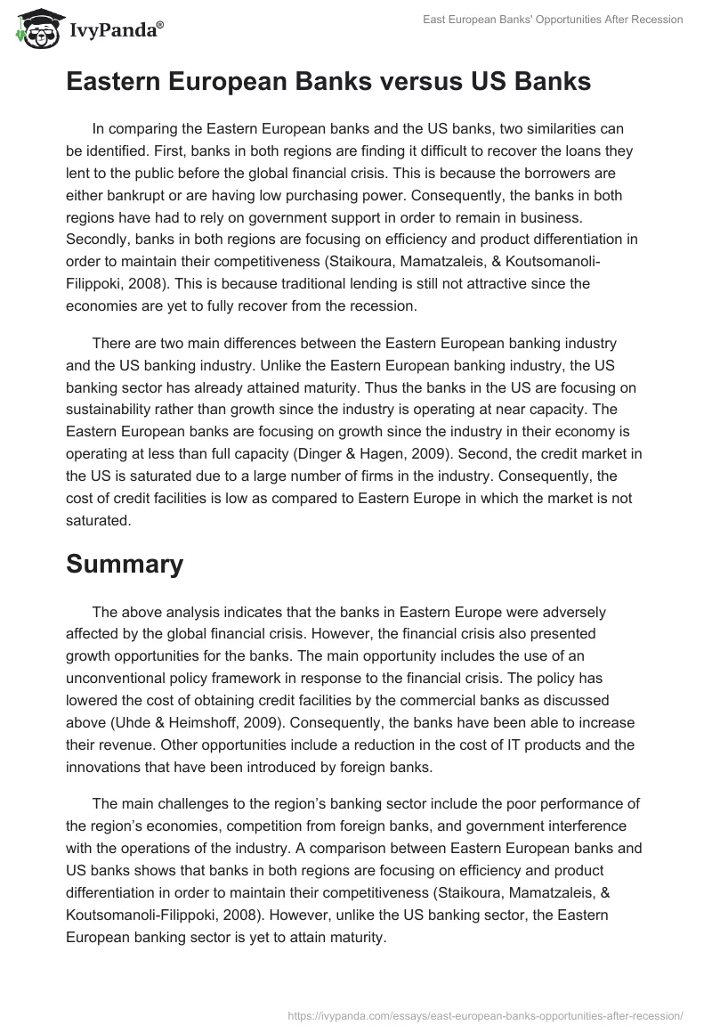 East European Banks' Opportunities After Recession. Page 5