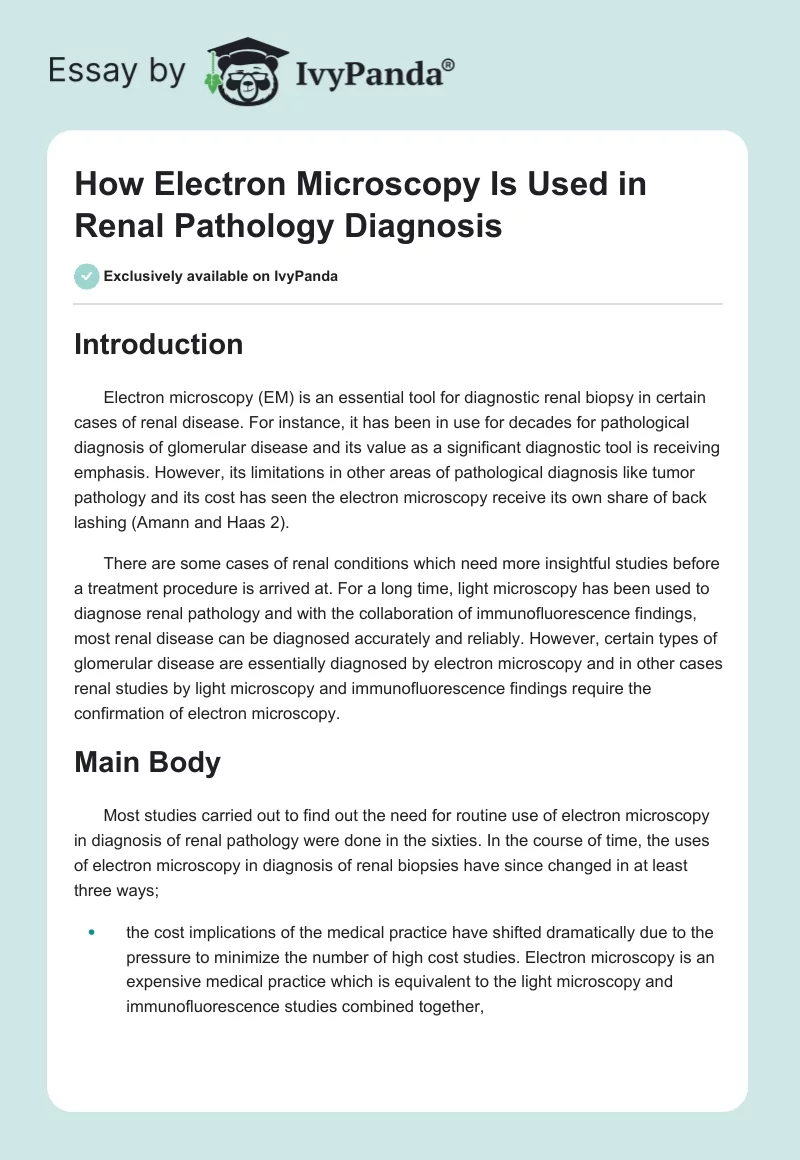 How Electron Microscopy Is Used in Renal Pathology Diagnosis. Page 1