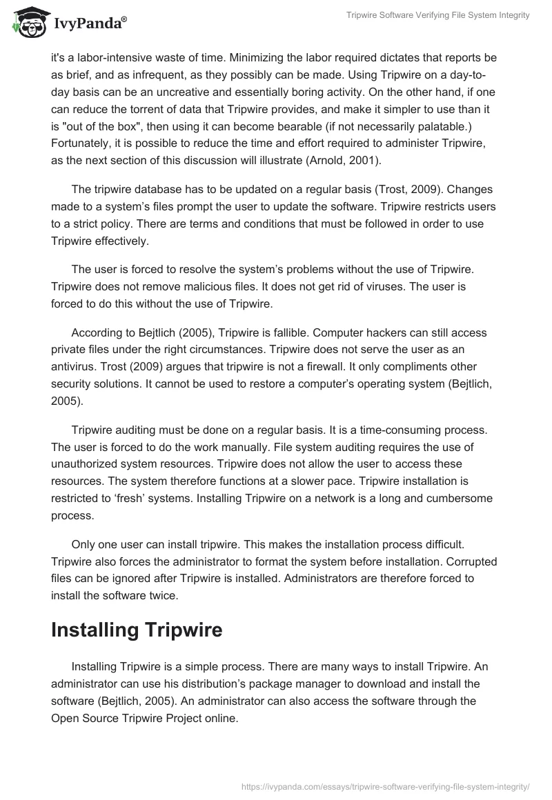 Tripwire Software Verifying File System Integrity. Page 5
