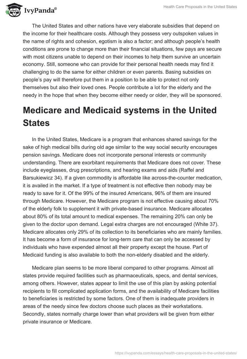 Health Care Proposals in the United States. Page 3