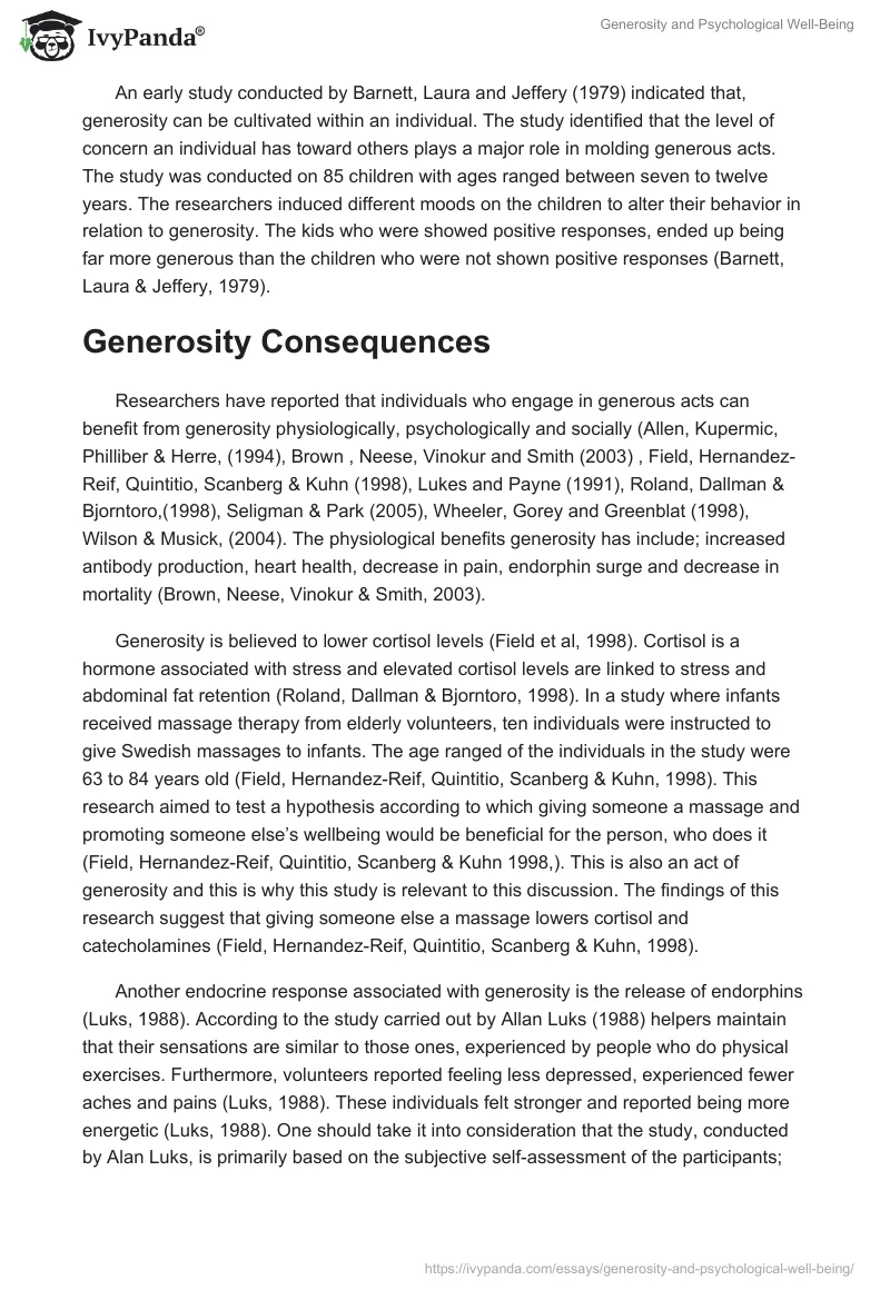 Generosity and Psychological Well-Being. Page 4