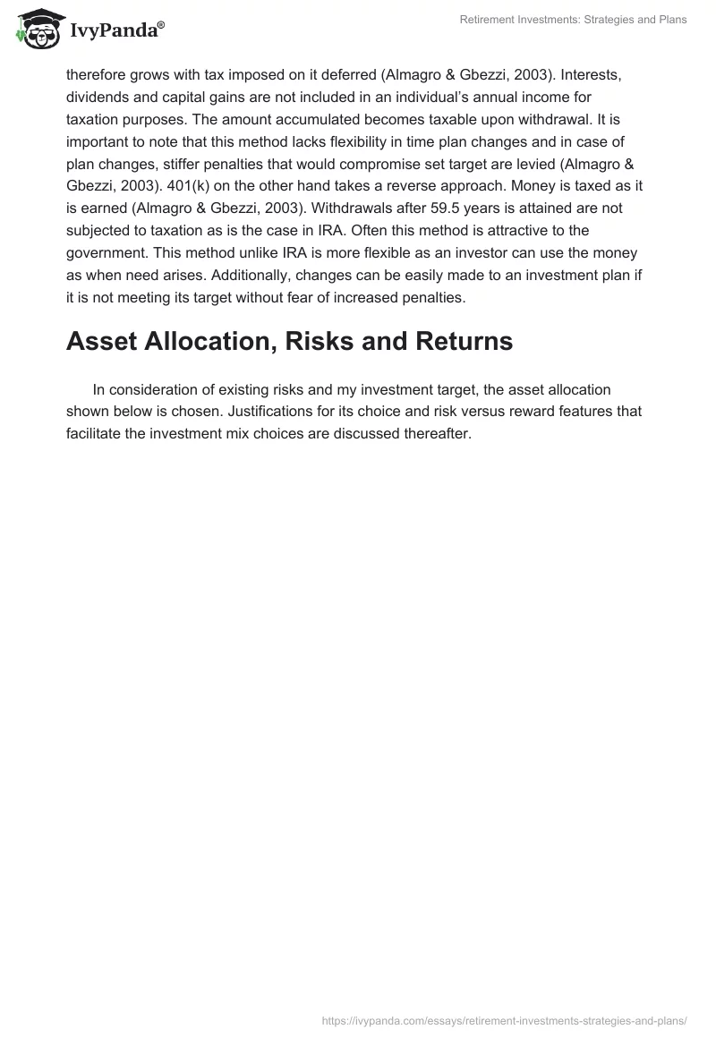 Retirement Investments: Strategies and Plans. Page 2