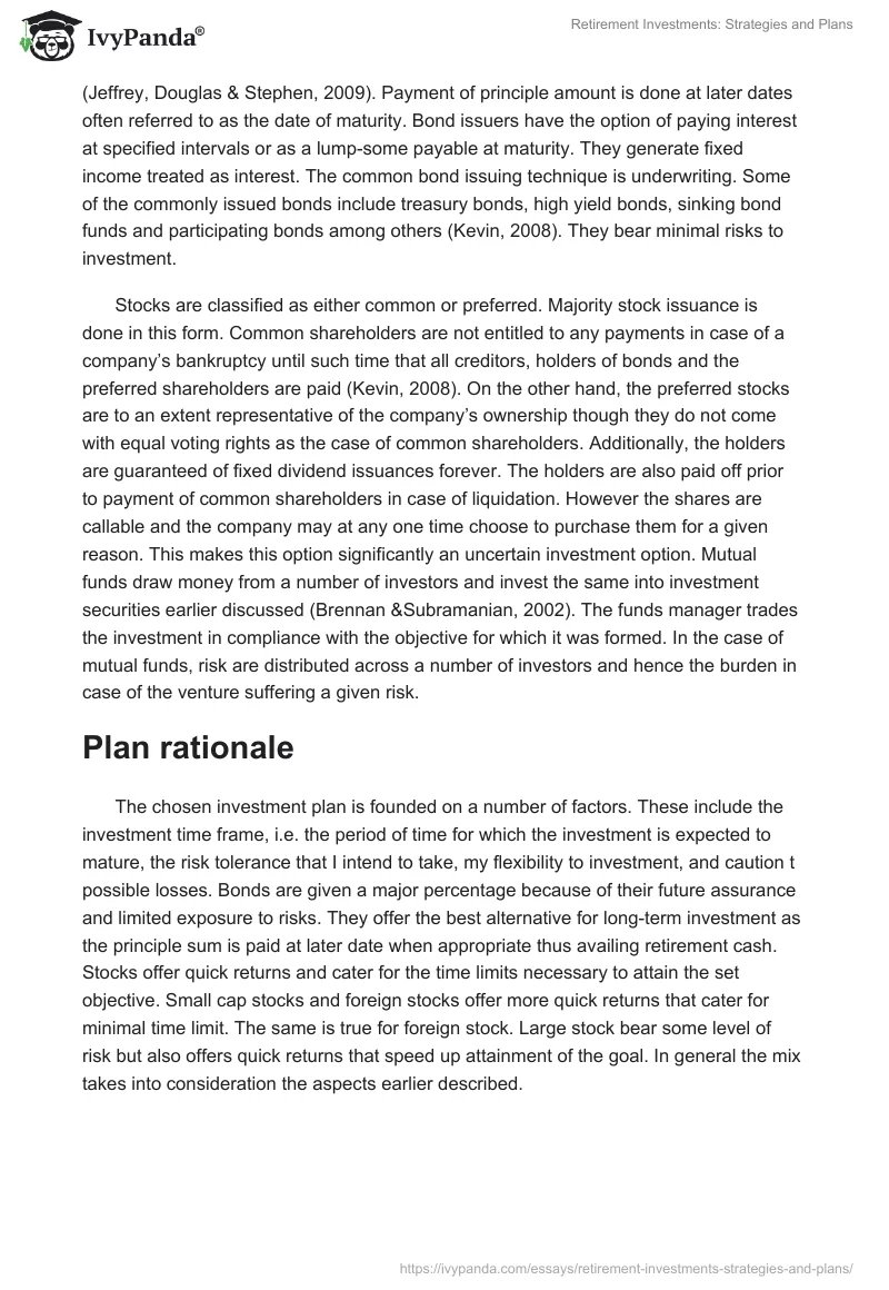 Retirement Investments: Strategies and Plans. Page 4