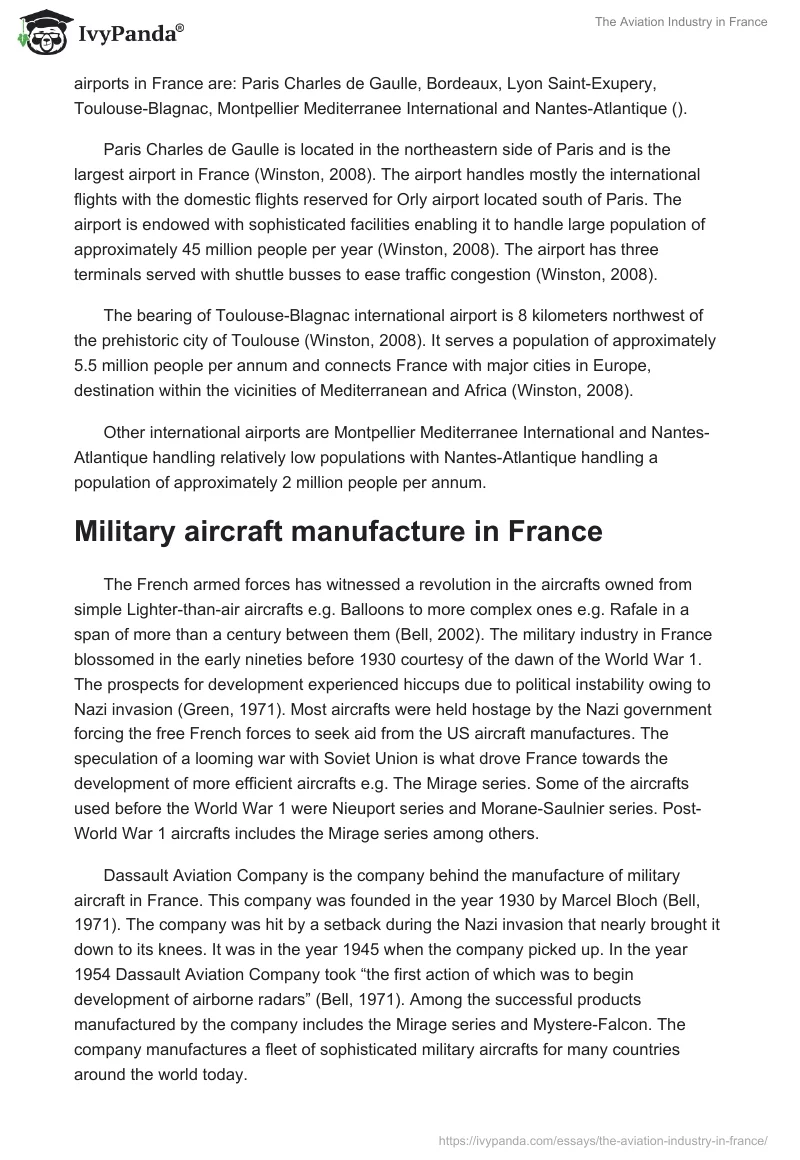 The Aviation Industry in France. Page 4