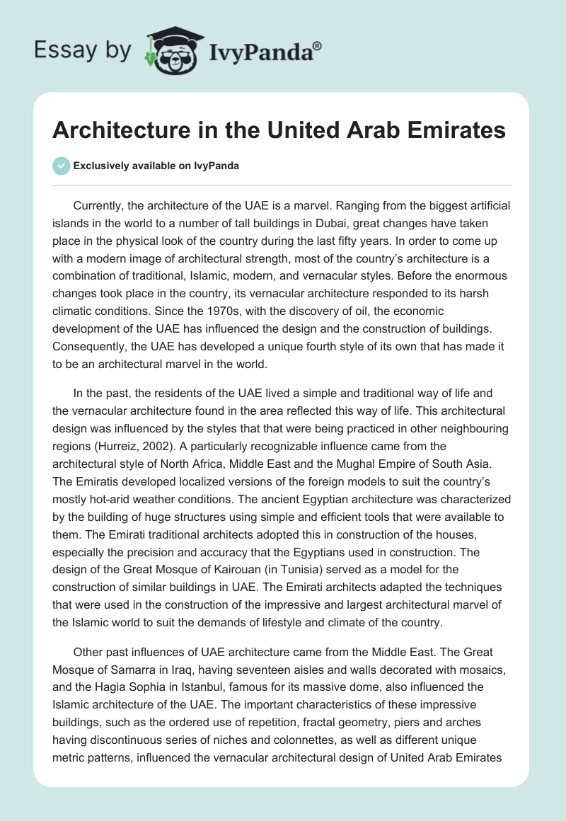 Architecture in the United Arab Emirates. Page 1