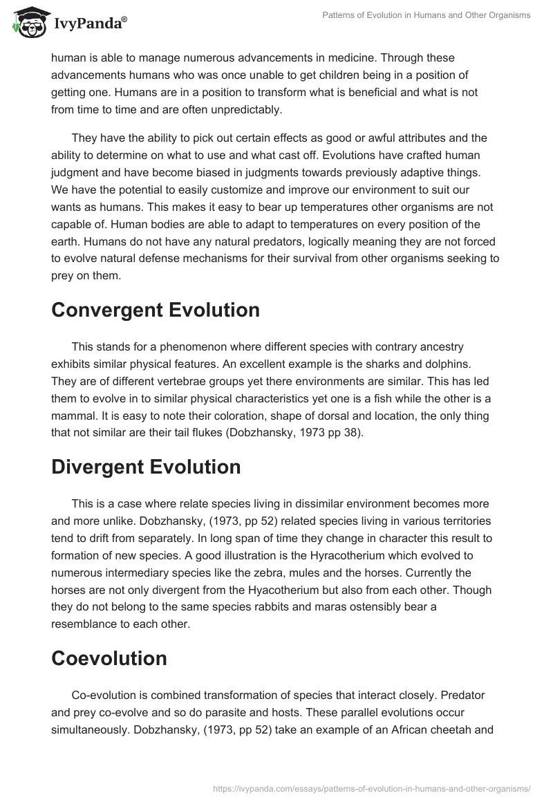 Patterns of Evolution in Humans and Other Organisms. Page 2