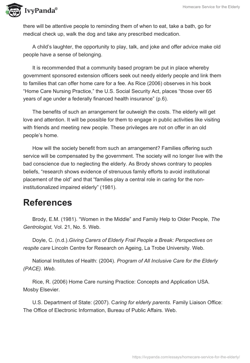 Homecare Service for the Elderly. Page 2