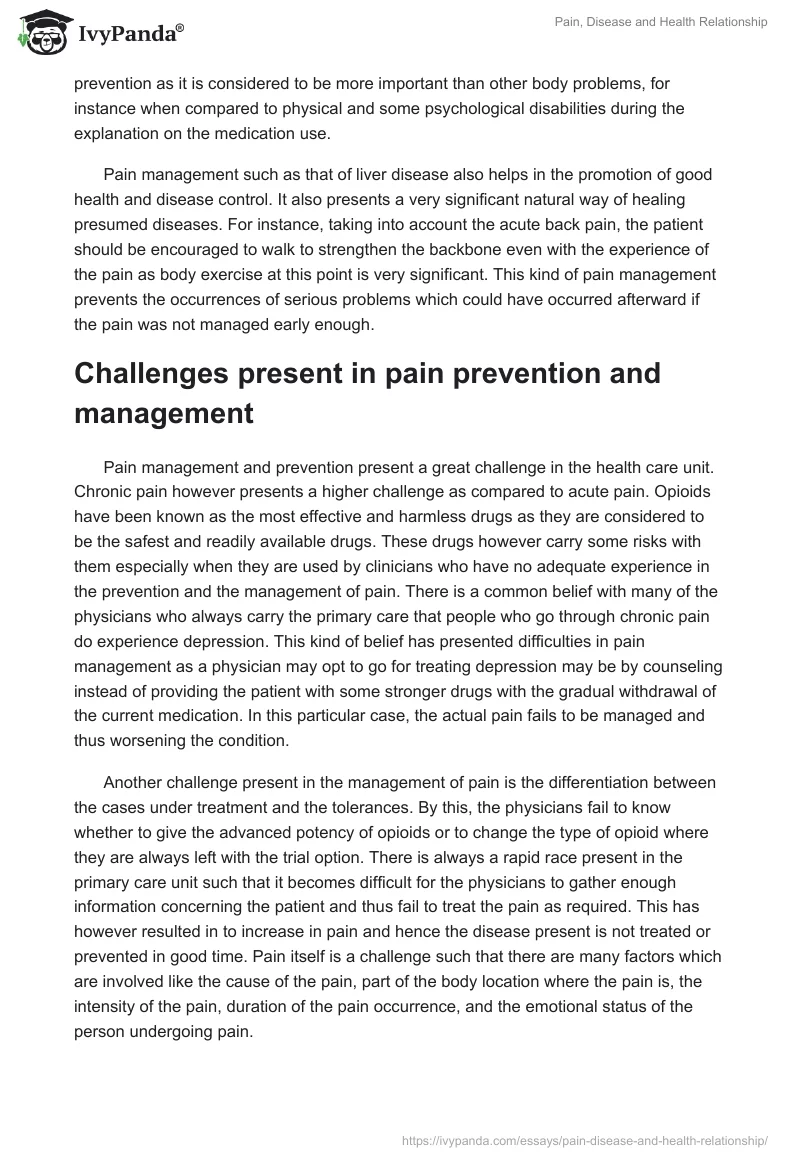 Pain, Disease and Health Relationship. Page 3