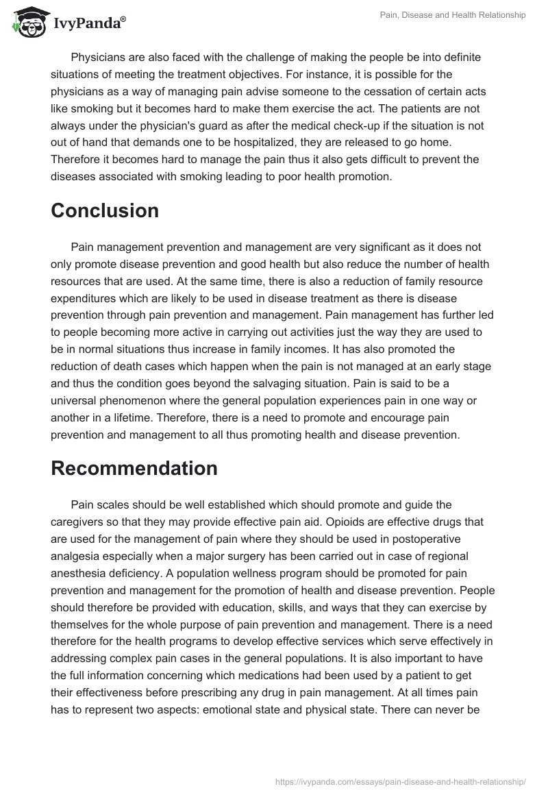 Pain, Disease and Health Relationship. Page 4
