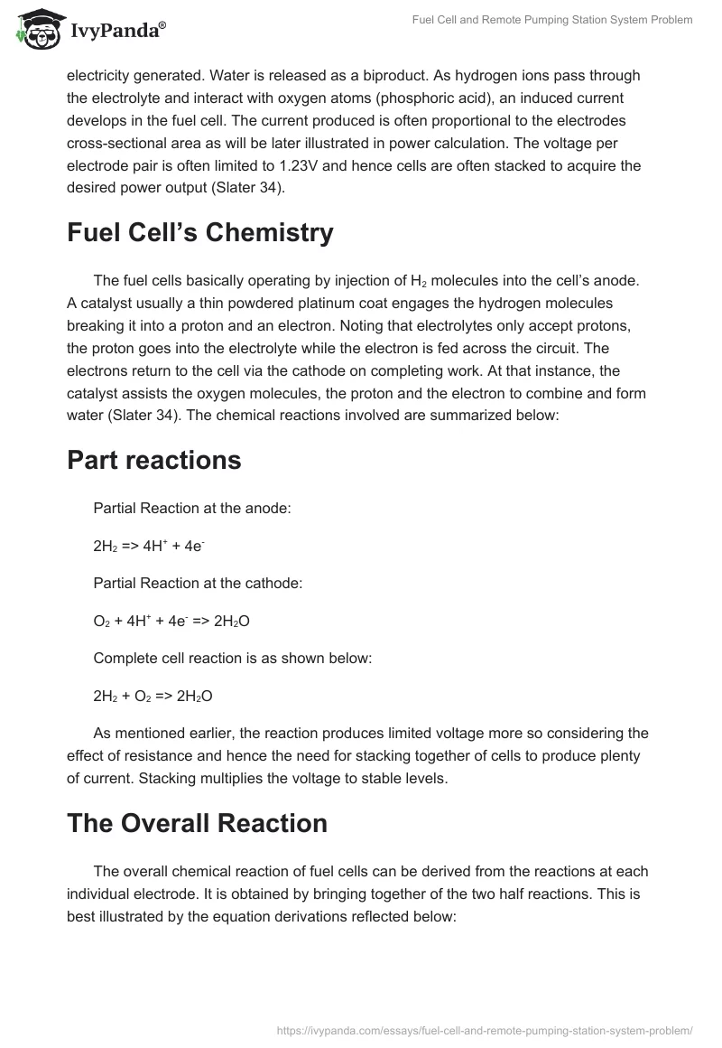 Fuel Cell and Remote Pumping Station System Problem. Page 3