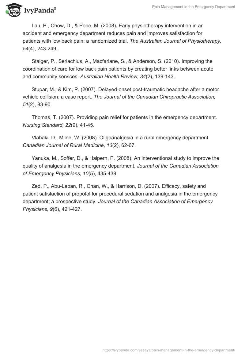 Pain Management in the Emergency Department. Page 5