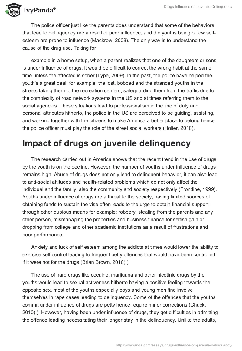 Drugs Influence on Juvenile Delinquency. Page 3