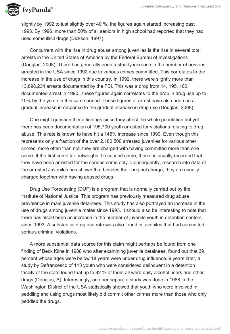 Juvenile Delinquency and Reasons That Lead to It. Page 2