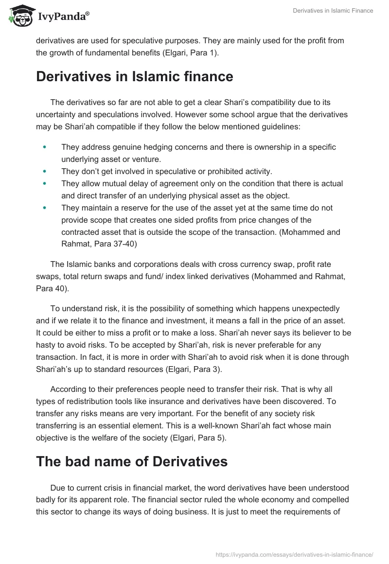 Derivatives in Islamic Finance. Page 2