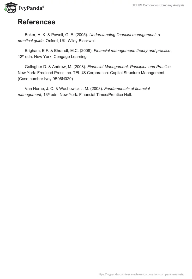 TELUS Corporation Company Analysis. Page 4