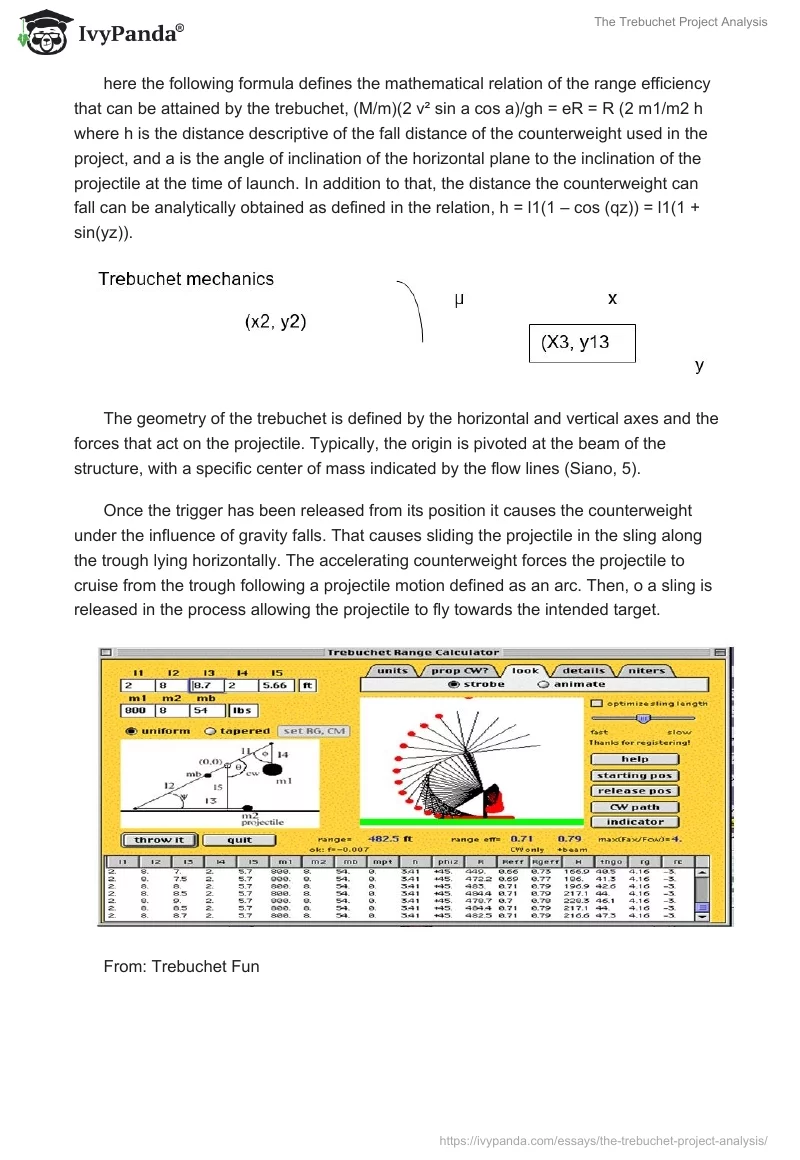 The Trebuchet Project Analysis. Page 5