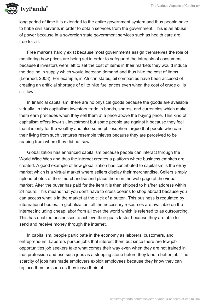The Various Aspects of Capitalism. Page 4