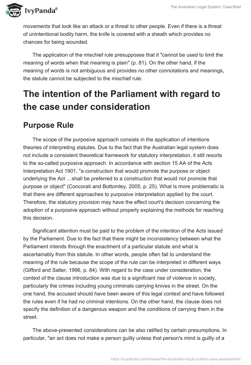 The Australian Legal System: Case Brief. Page 3