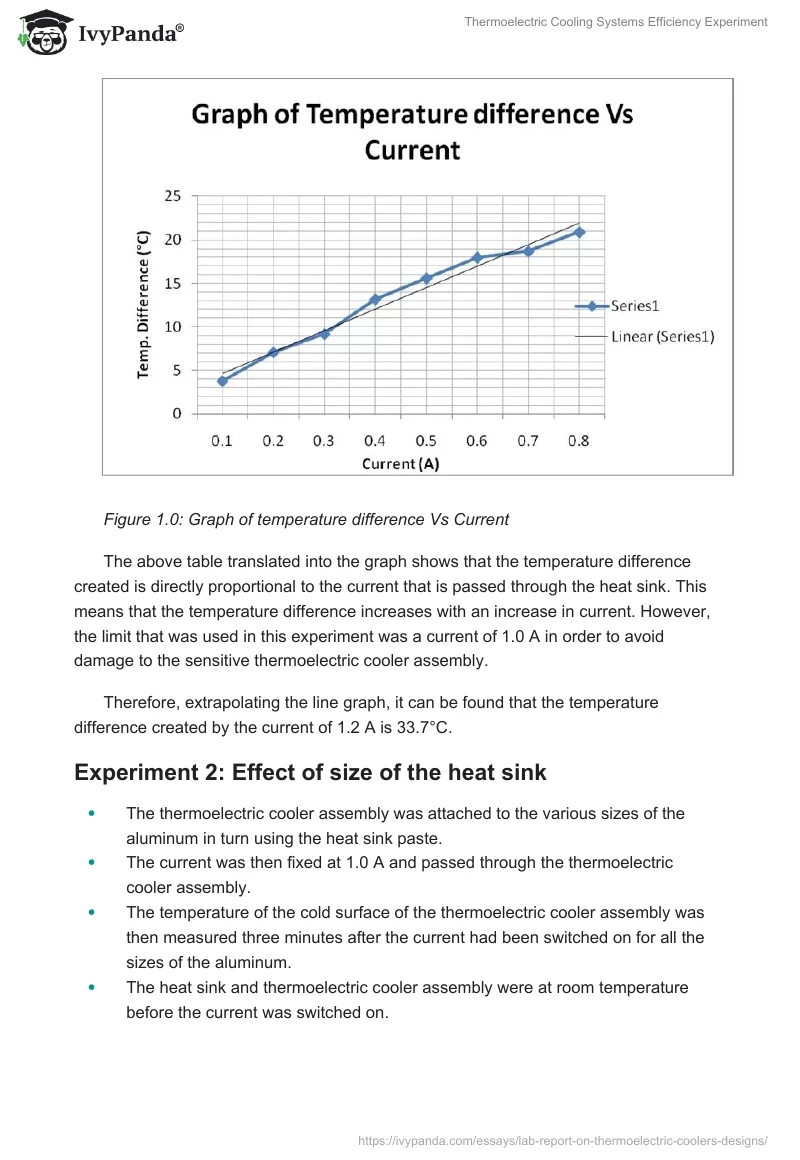 Thermoelectric Cooling Systems Efficiency Experiment. Page 3