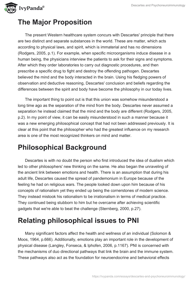 Descartes and Psychoneuroimmunology. Page 2