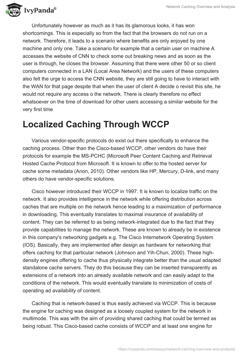 Network Caching Overview and Analysis. Page 5