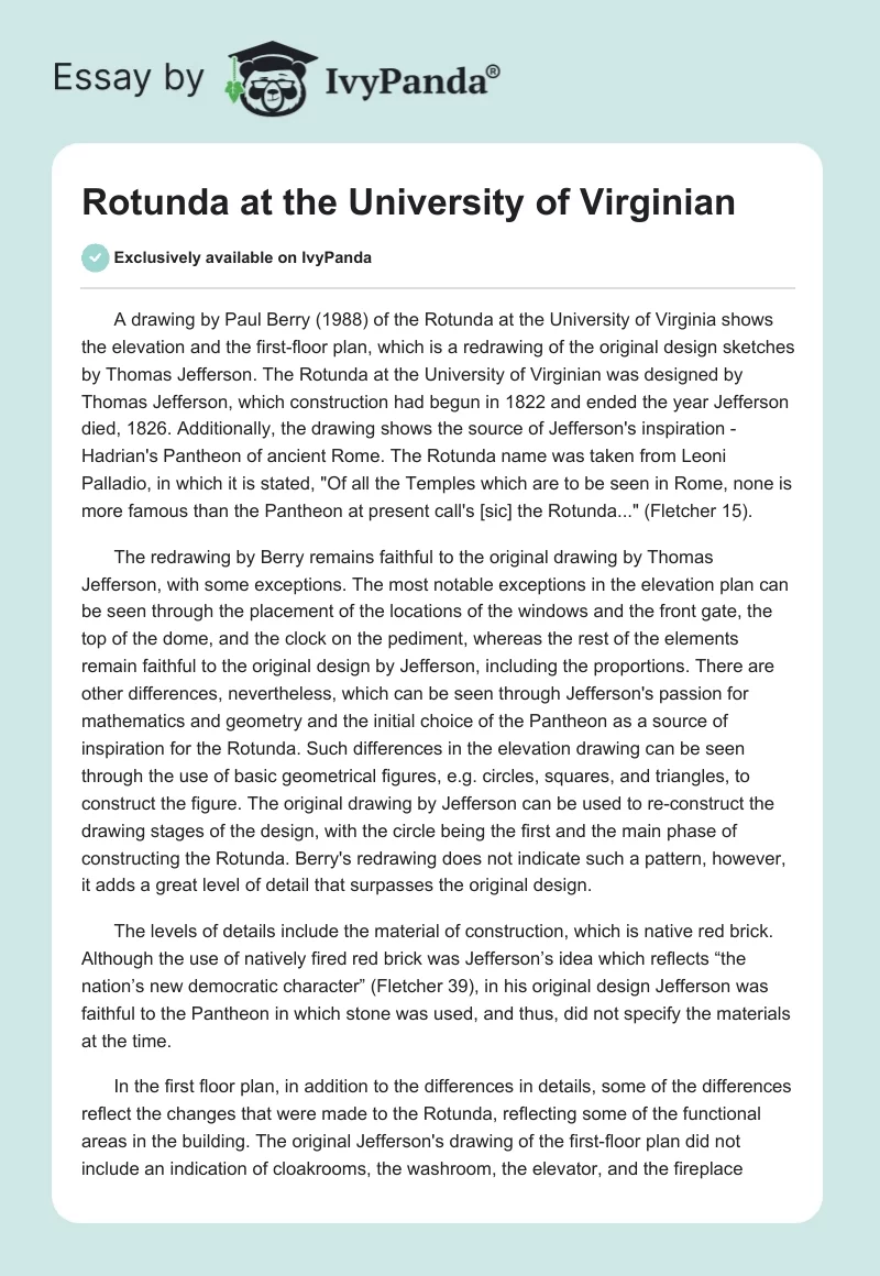 Rotunda at the University of Virginian. Page 1