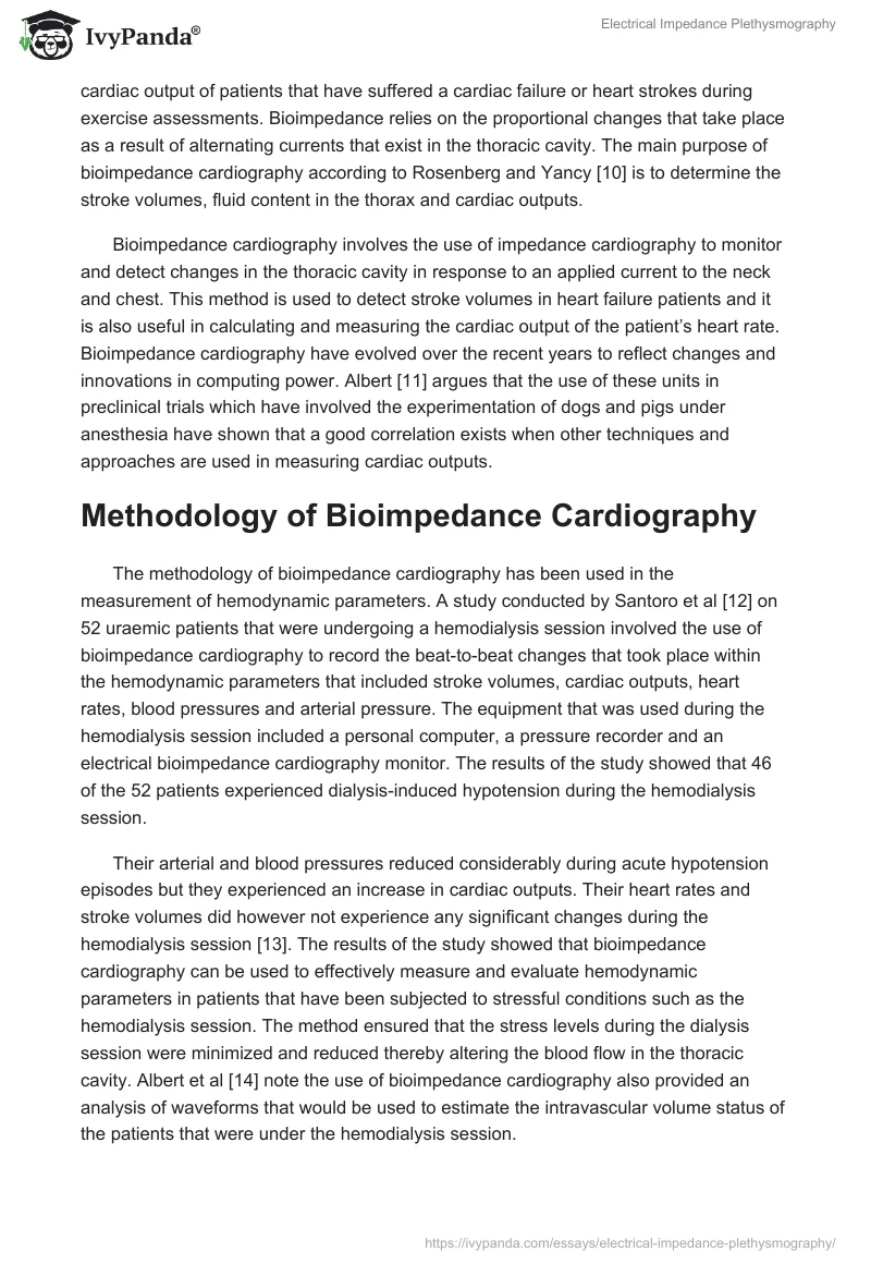 Electrical Impedance Plethysmography. Page 3
