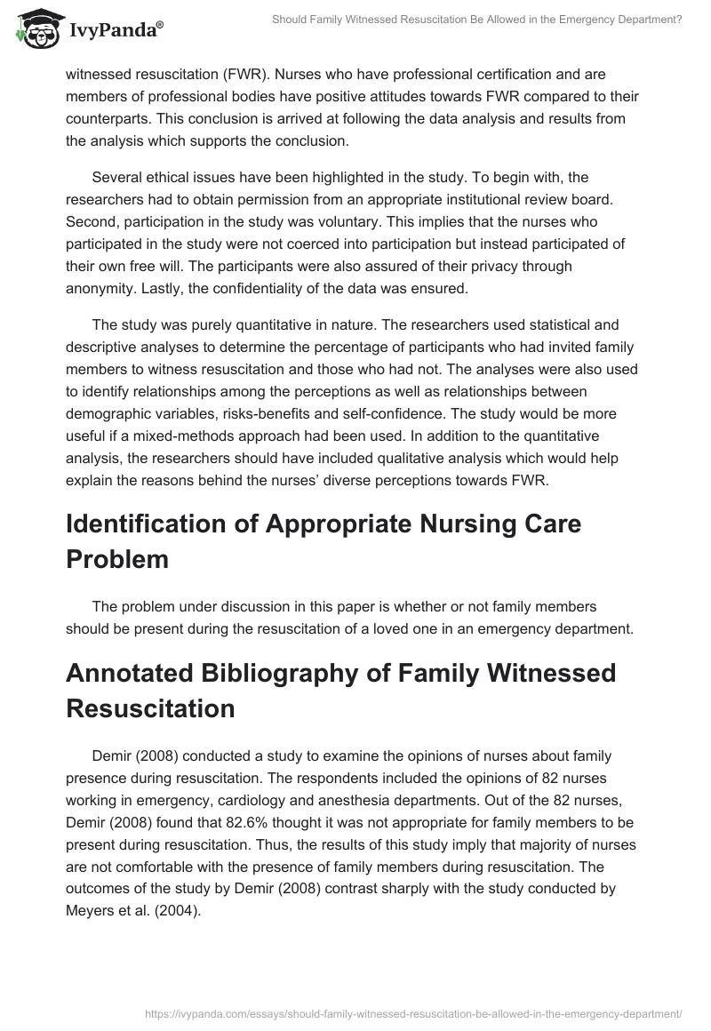 Should Family-Witnessed Resuscitation Be Allowed in the Emergency Department?. Page 2