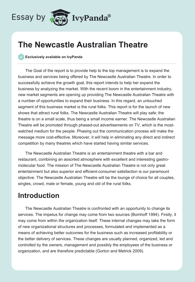 The Newcastle Australian Theatre. Page 1