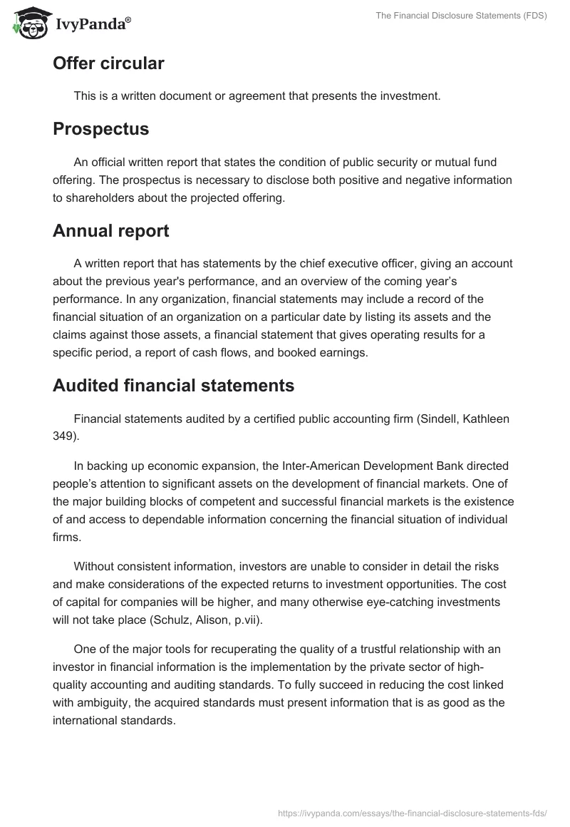 The Financial Disclosure Statements (FDS). Page 2