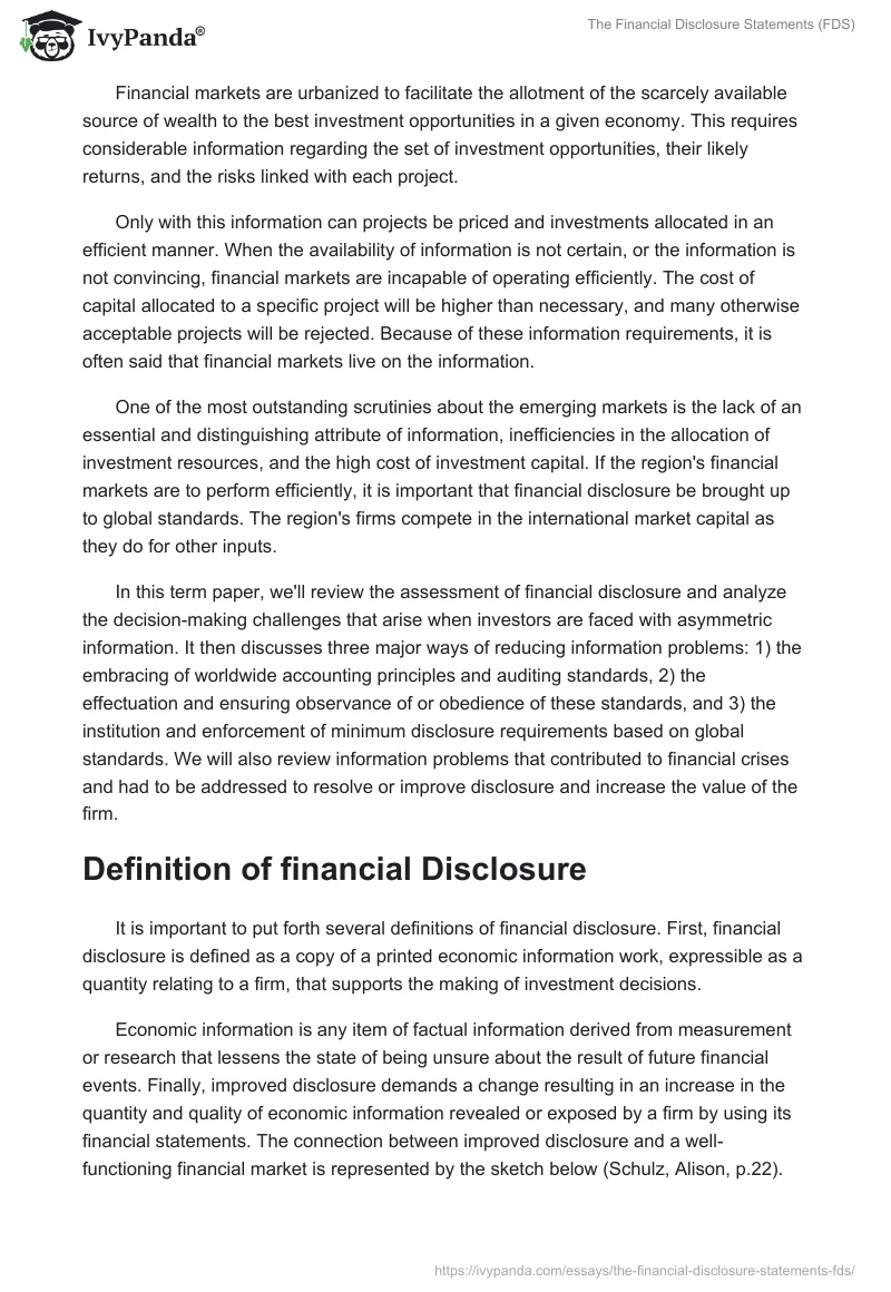 The Financial Disclosure Statements (FDS). Page 3