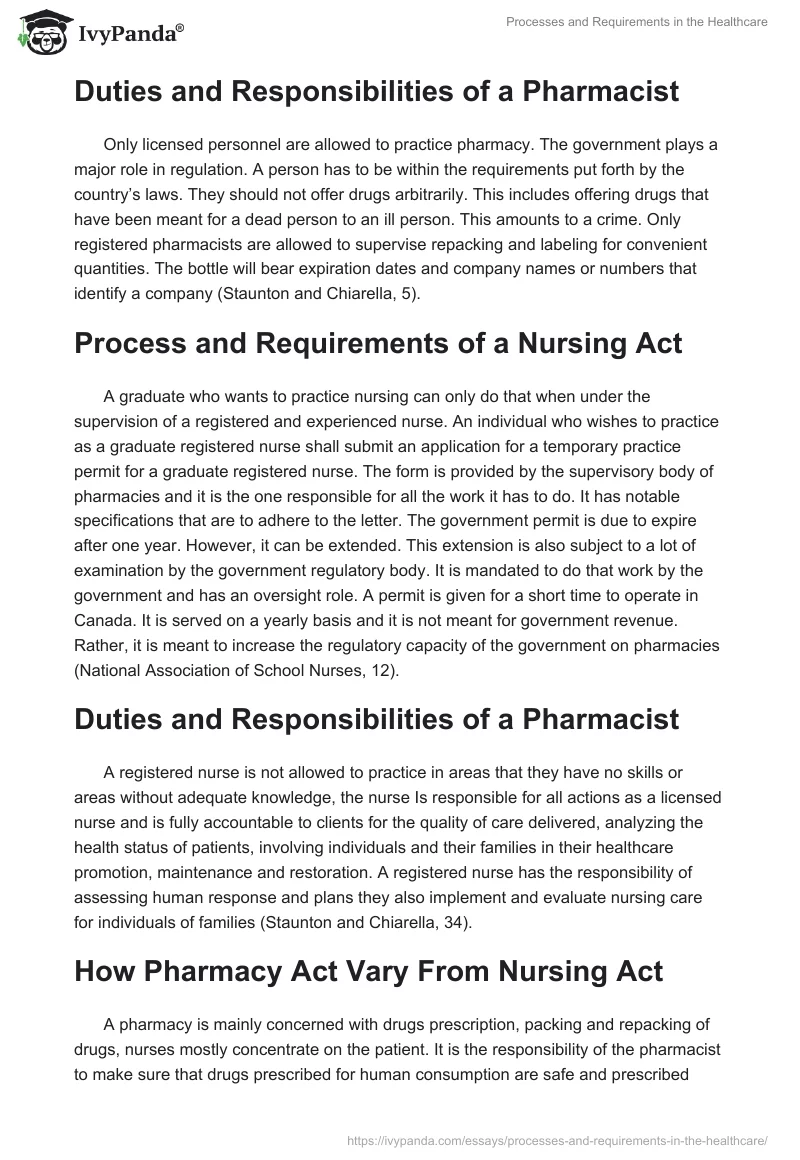 Processes and Requirements in the Healthcare. Page 2