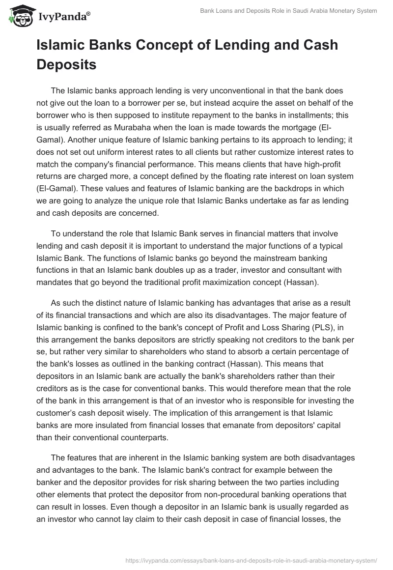 Bank Loans and Deposits Role in Saudi Arabia Monetary System. Page 2