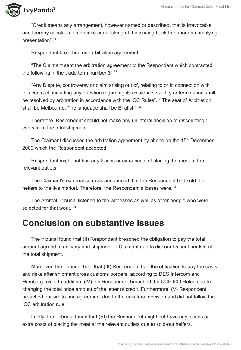 Memorandum for Claimant John Frost Ltd.. Page 5