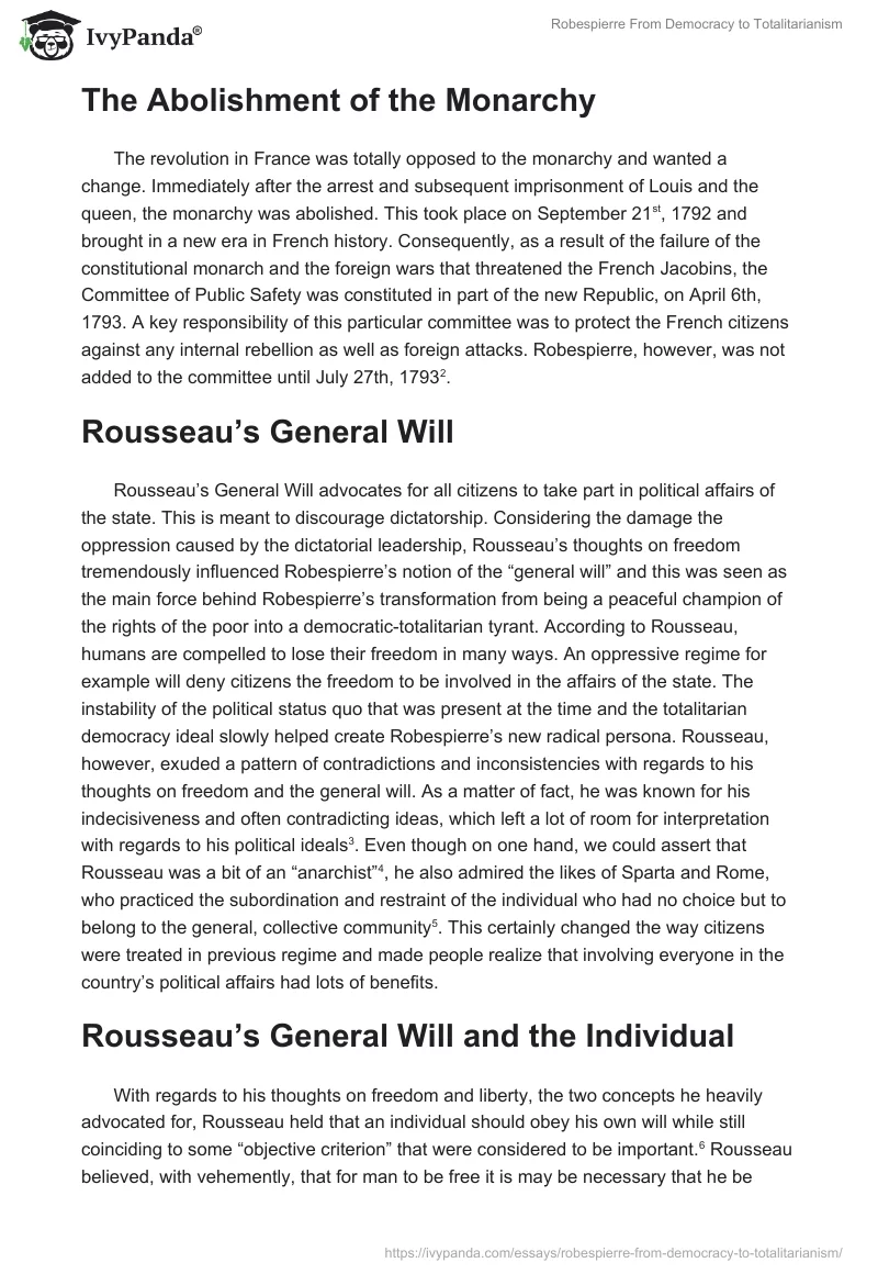 Robespierre From Democracy to Totalitarianism. Page 2