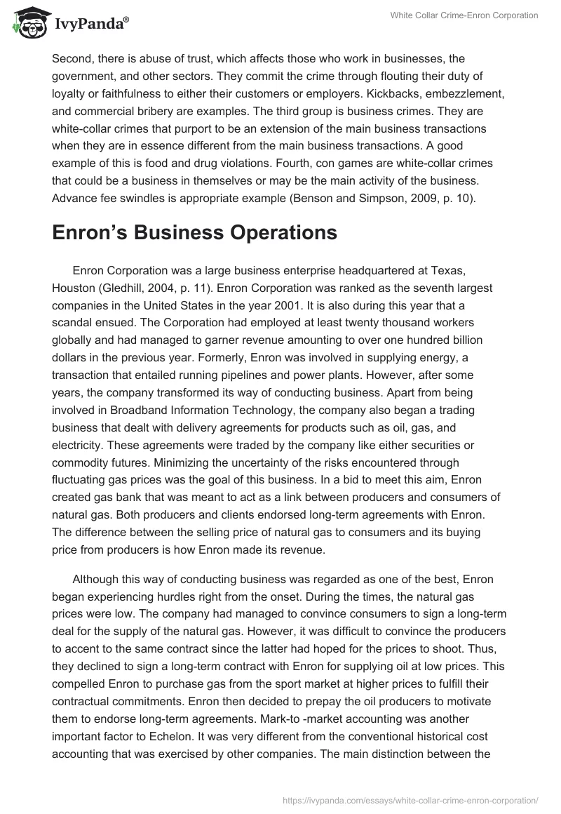 White Collar Crime-Enron Corporation. Page 4