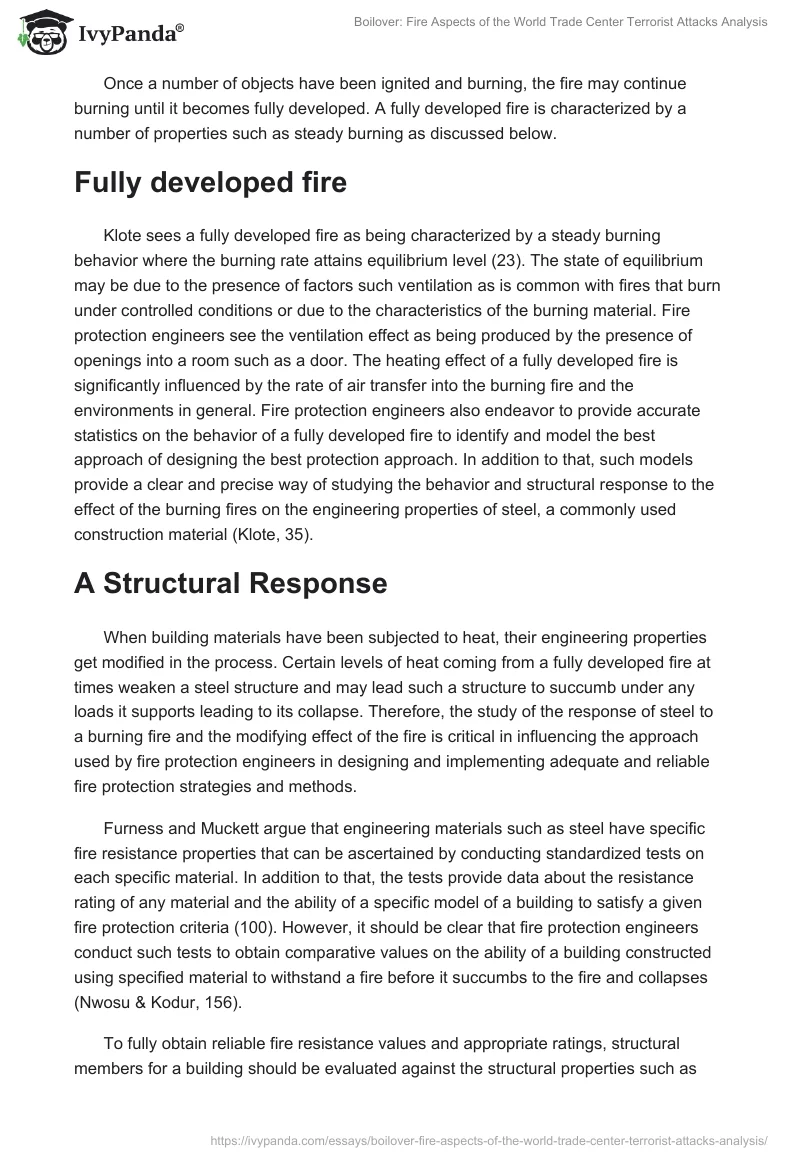Boilover: Fire Aspects of the World Trade Center Terrorist Attacks Analysis. Page 3