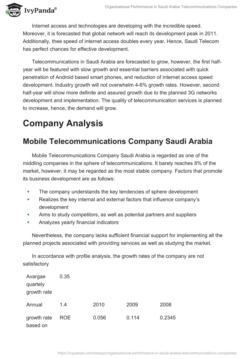 Organizational Performance in Saudi Arabia Telecommunications Companies. Page 3