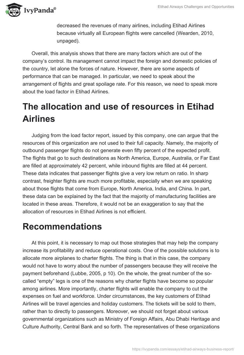 Etihad Airways Challenges and Opportunities. Page 3
