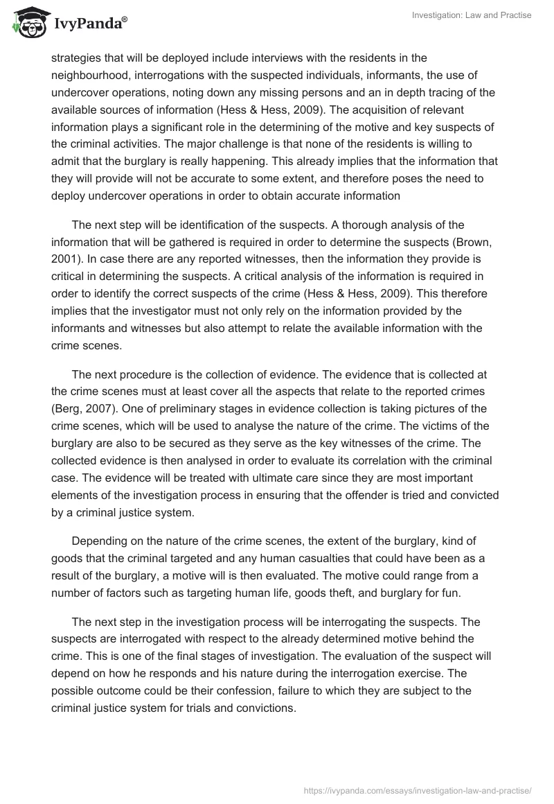Investigation: Law and Practise. Page 2